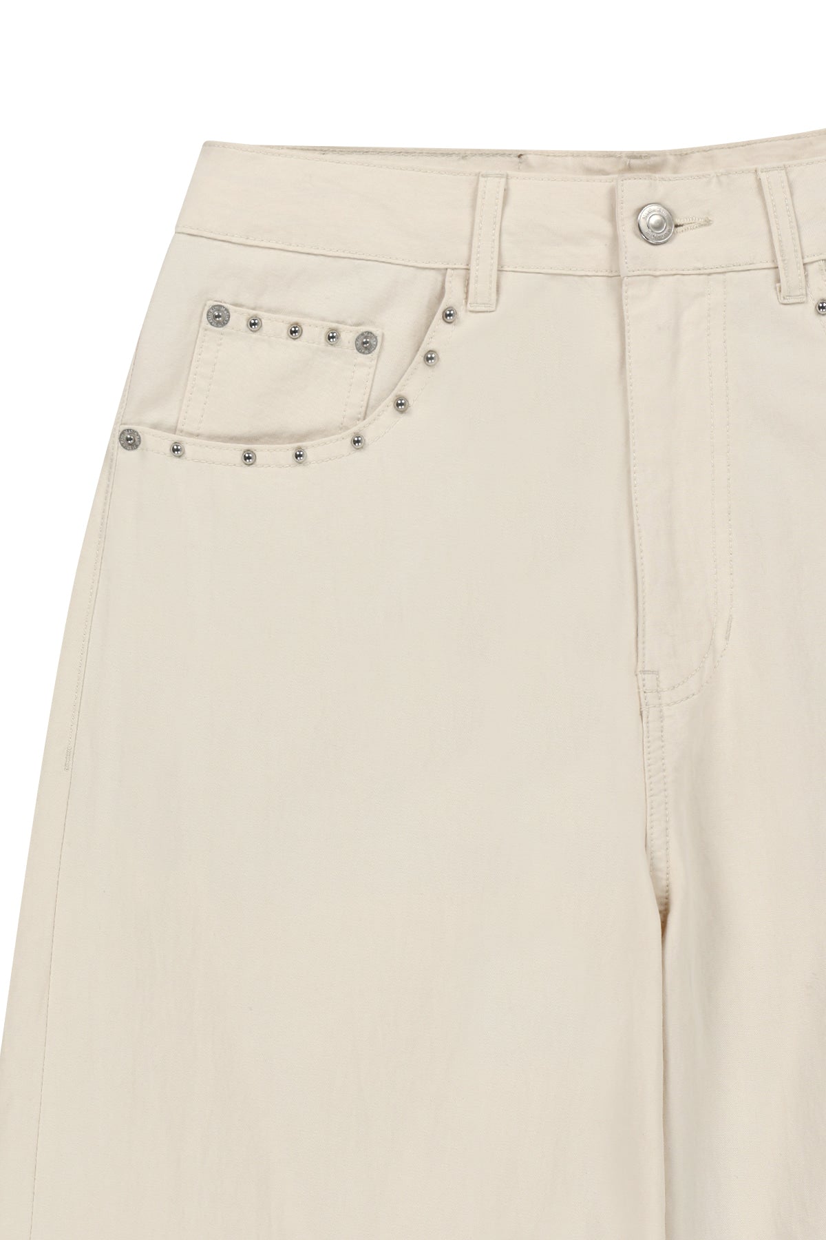 Matin Kim - Stud Point Color Denim Pants (Cream) product image 3 | TRAB K-Fashion Australia