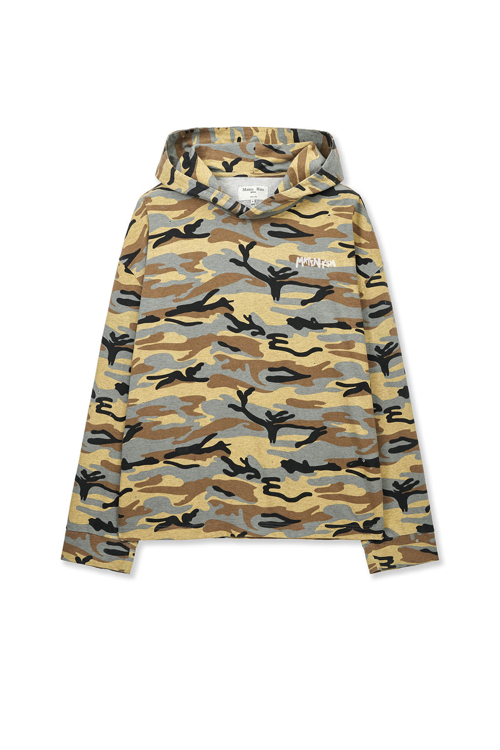 Matin Kim - Typo Artwork Camouflage Hoody (Camel) product image 1 | TRAB K-Fashion Australia