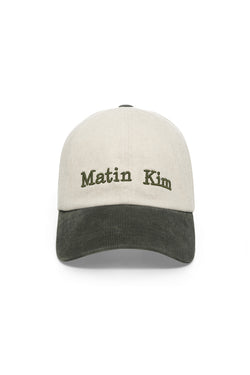 Matin Kim - Matin Classic Logo Corduroy Brim Ball Cap (Cream) product image 1 | TRAB K-Fashion Australia