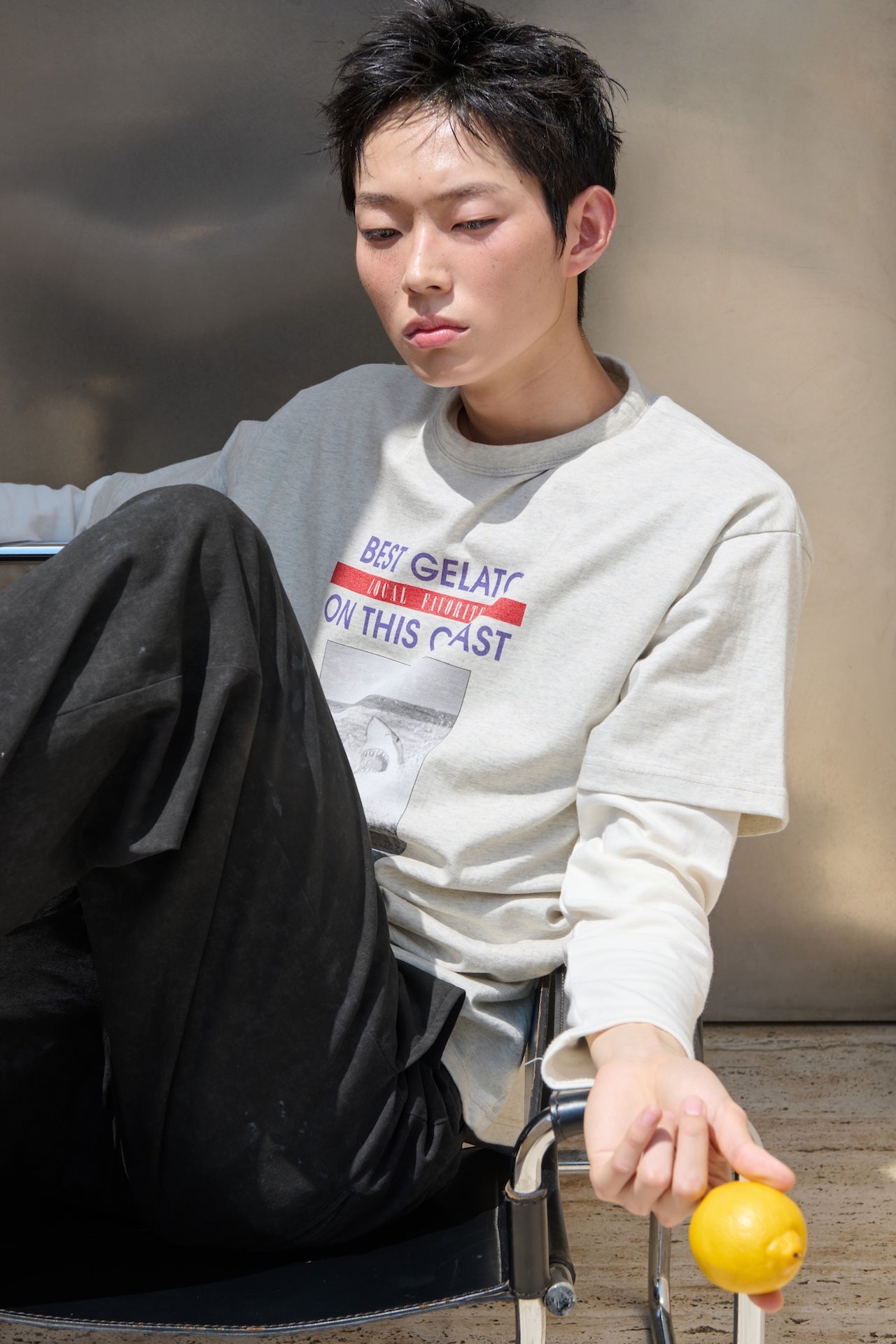 STU - Icecream T-shirt (Melange Grey) product image 3 | TRAB K-Fashion Australia