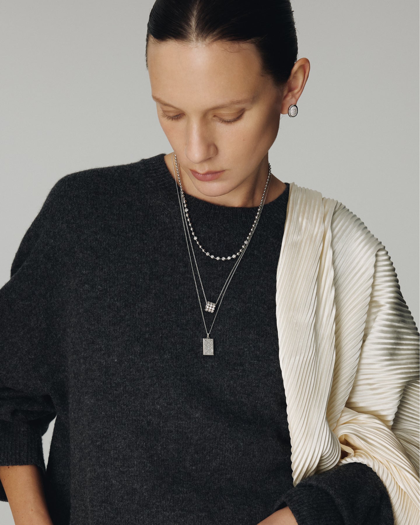 Numbering - Checkered Pendant Necklace #3732 product image 5 | TRAB K-Fashion Australia