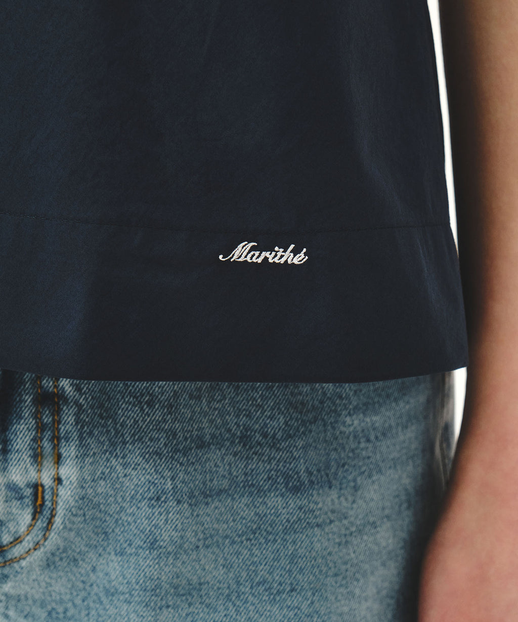 Marithe & Francois Girbaud - Pintuck Camisole Blouse (Dark Navy) product image 4 | TRAB K-Fashion Australia