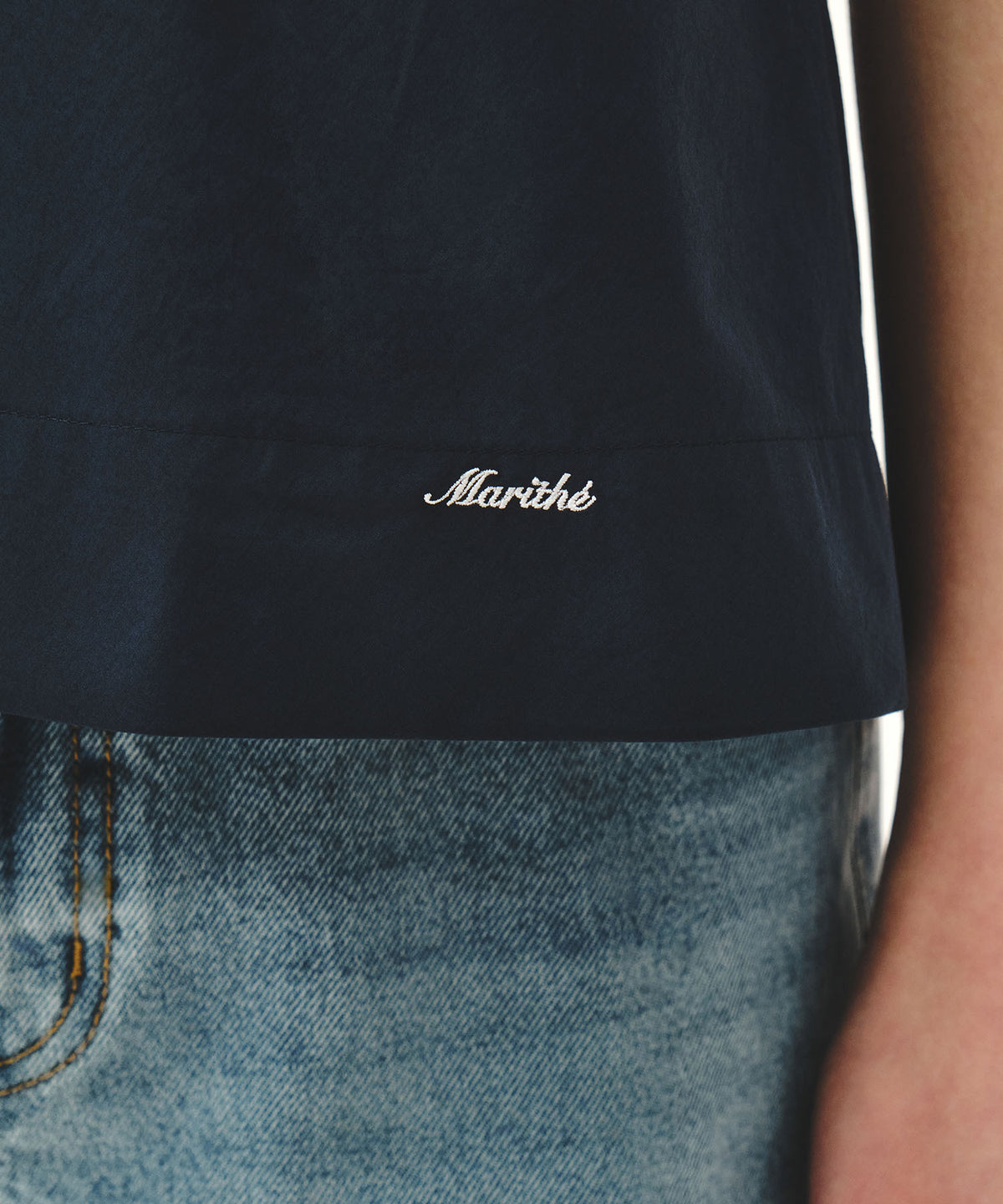 Marithe & Francois Girbaud - Pintuck Camisole Blouse (Dark Navy) product image 4 | TRAB K-Fashion Australia