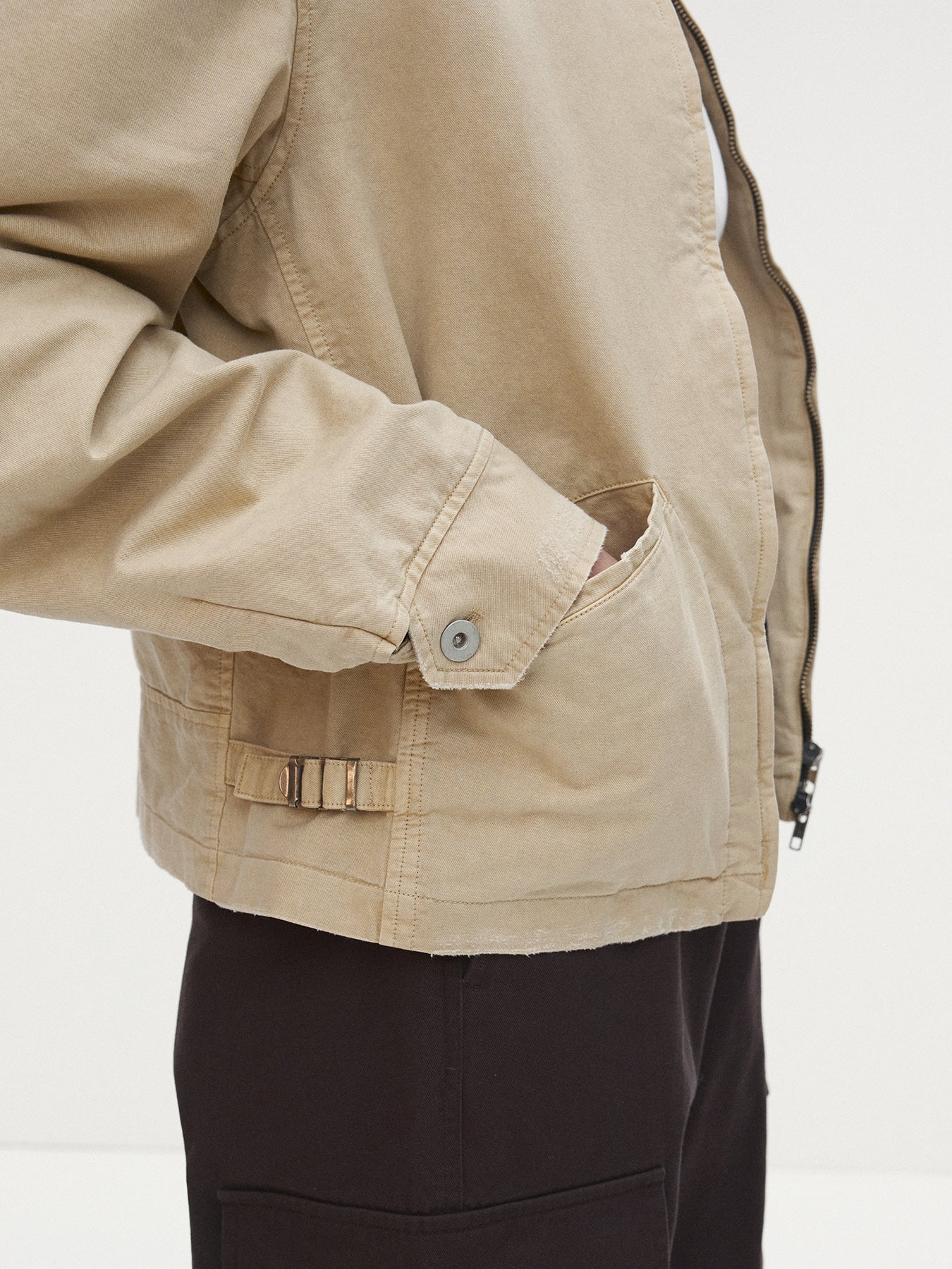Tonywack - Garment-Dyed Cotton Distressed Mechanic Jacket (Faded Beige) product image 5 | TRAB K-Fashion Australia