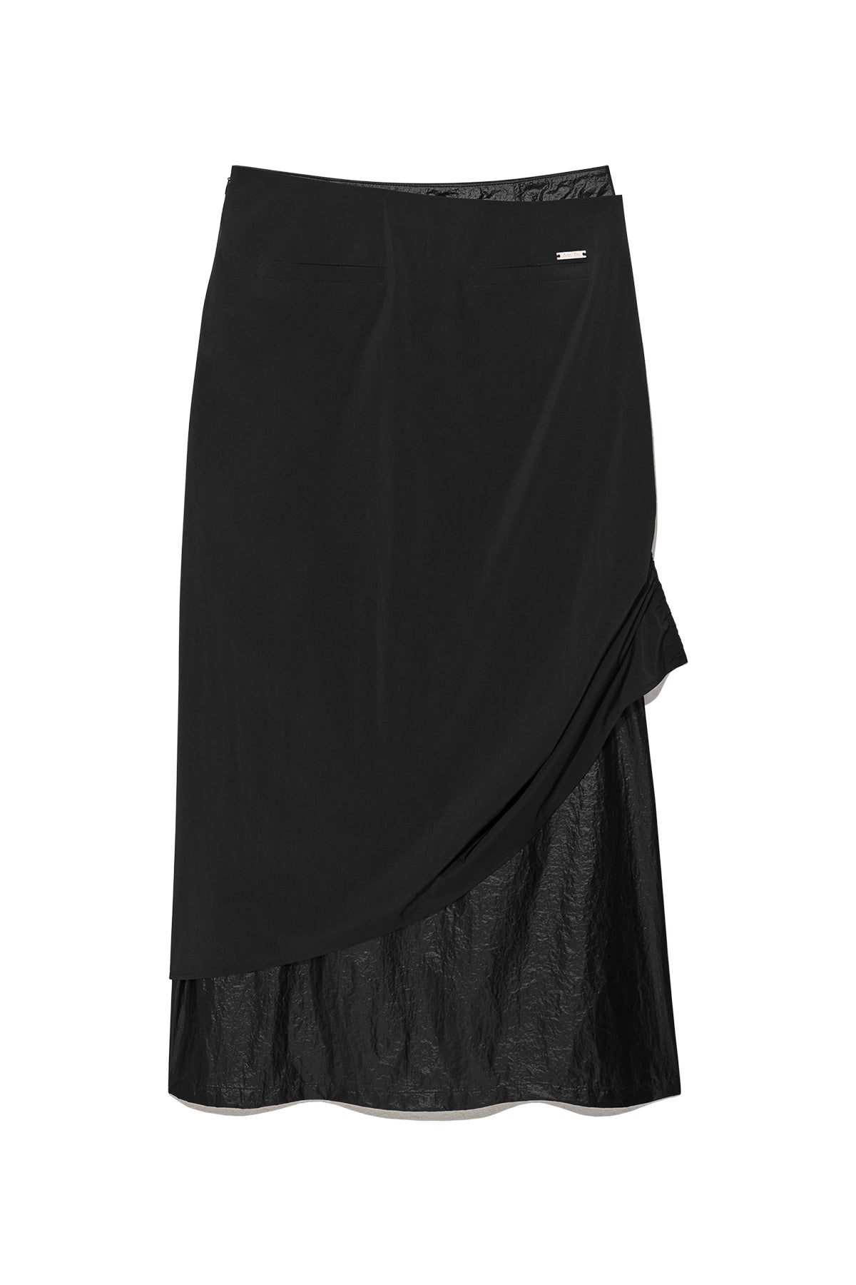 Matin Kim - Shirring Layered Maxi Skirt (Black) product image 2 | TRAB K-Fashion Australia