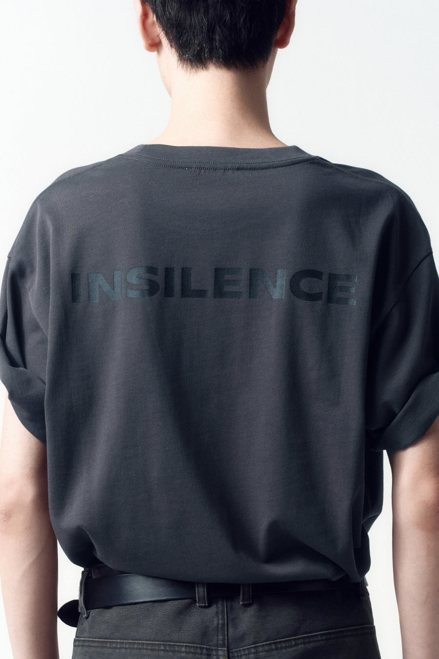 Insilence - Back Print Logo T-Shirt (Charcoal) product image 4 | TRAB K-Fashion Australia