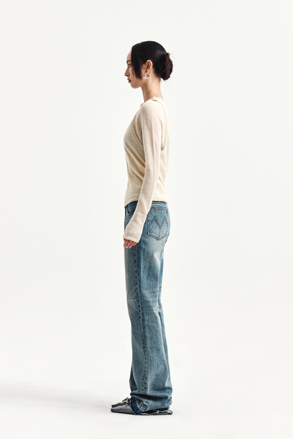 Matin Kim - Mohair Layered Knit Pullover (Light Yellow) product image 12 | TRAB K-Fashion Australia