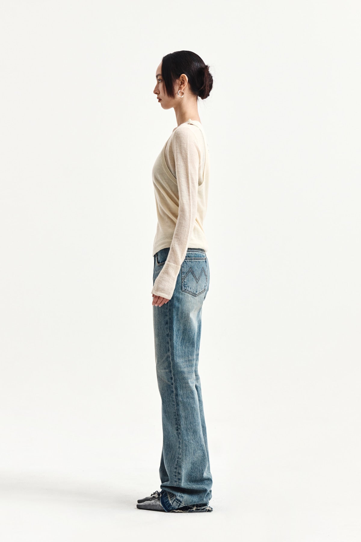 Matin Kim - Mohair Layered Knit Pullover (Light Yellow) product image 12 | TRAB K-Fashion Australia