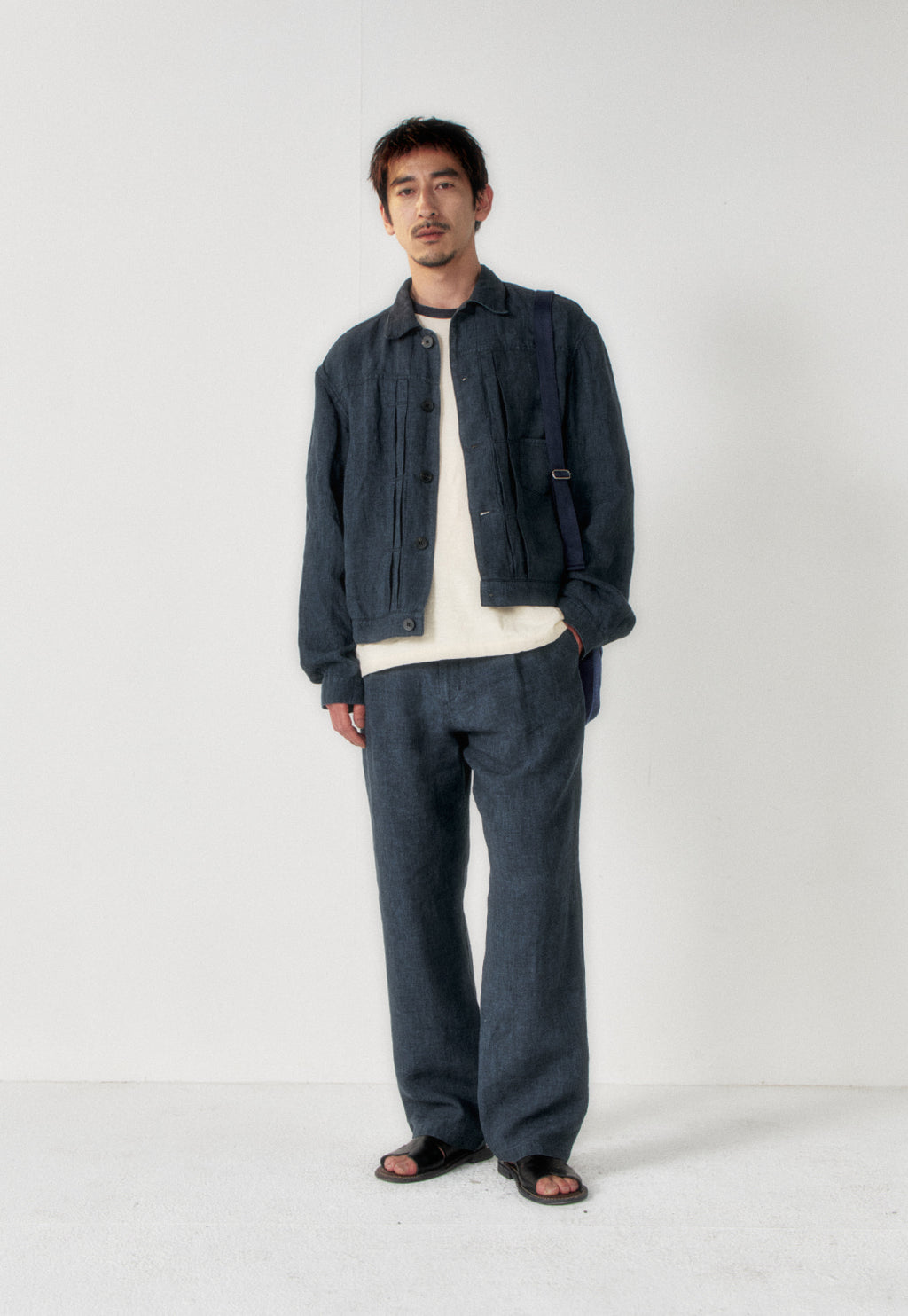 Art if acts - Linen Trucker Jacket (Indigo) product image 2 | TRAB K-Fashion Australia