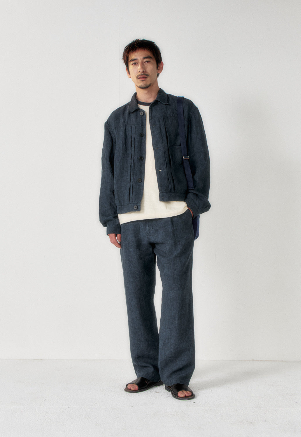 Art if acts - Linen Trucker Jacket (Indigo) product image 2 | TRAB K-Fashion Australia