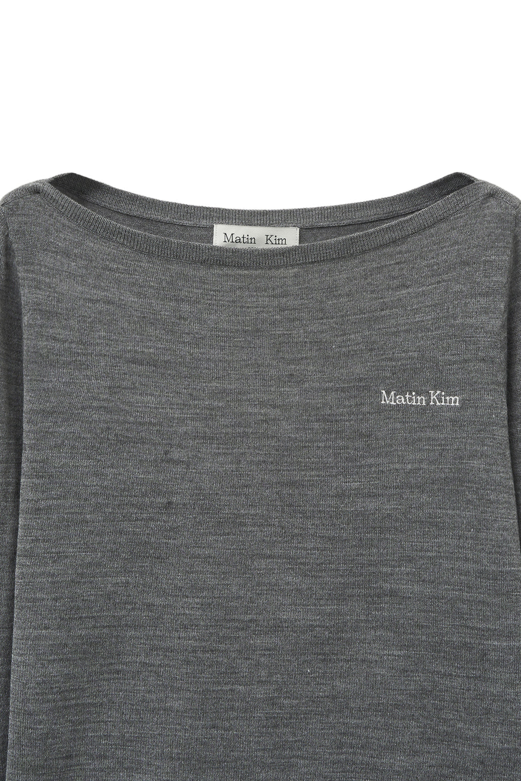 Matin Kim - Essential Boat Neck Knit Top (Grey) product image 4 | TRAB K-Fashion Australia