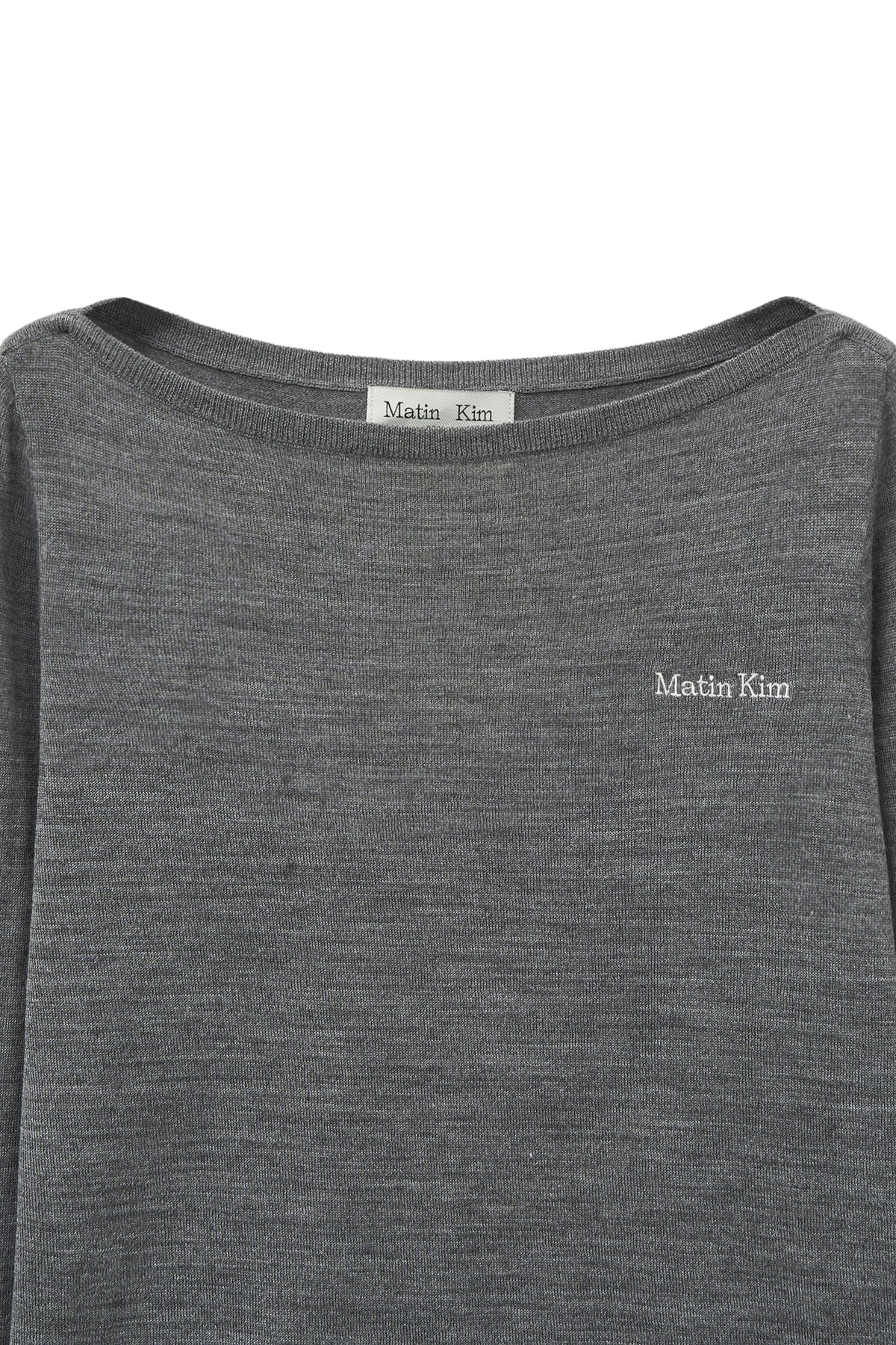 Matin Kim - Essential Boat Neck Knit Top (Grey) product image 4 | TRAB K-Fashion Australia
