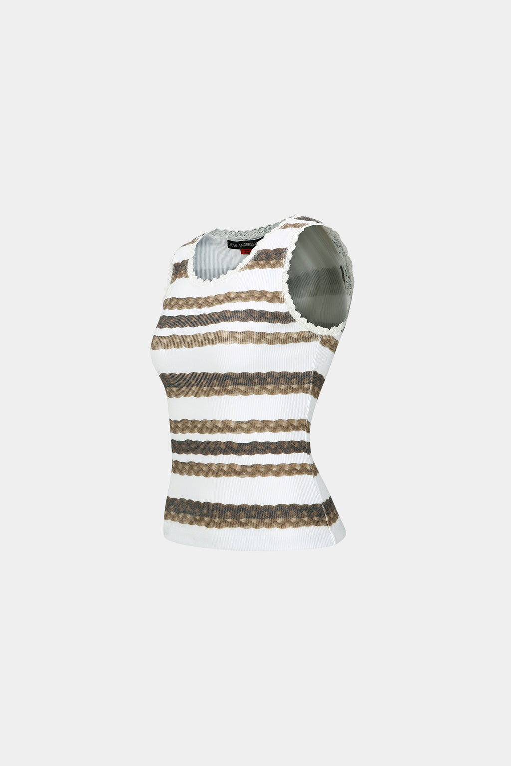 Andersson Bell - Hair Braid Stripe Tank Top (White) product image 10 | TRAB K-Fashion Australia