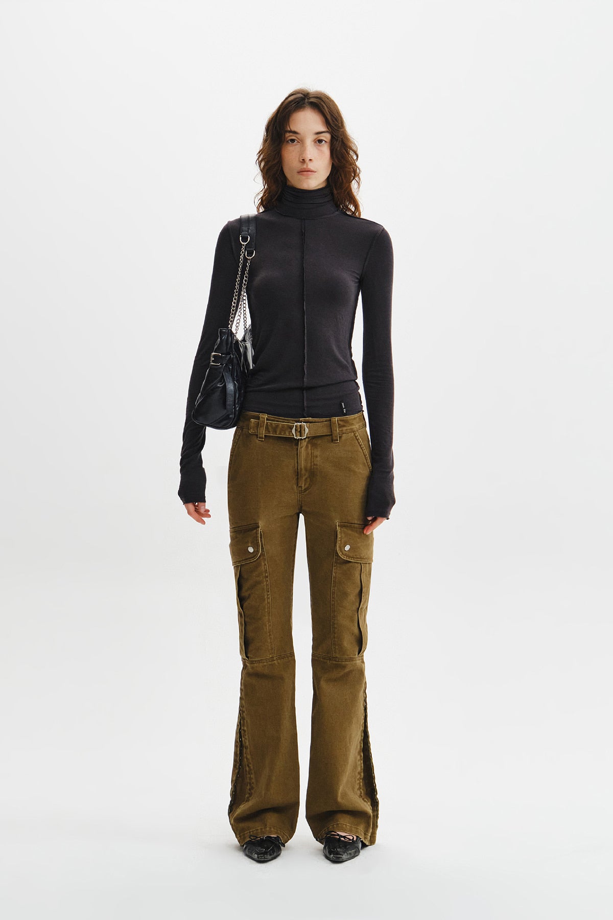Matin Kim - Raw Cut High Neck Top (Charcoal) product image 7 | TRAB K-Fashion Australia