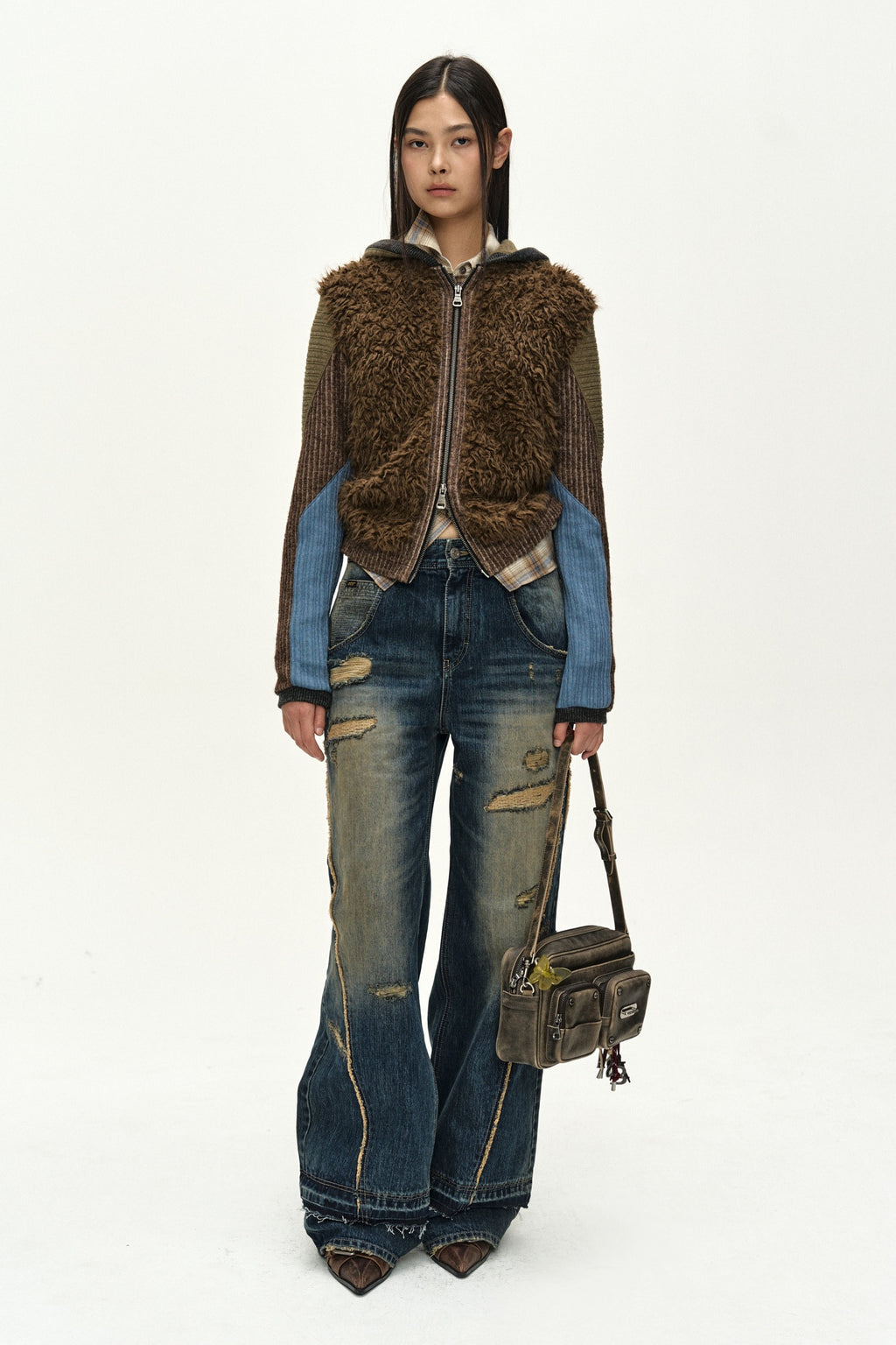 Andersson Bell - Layered Wide Jeans (blue) (Blue) product image 2 | TRAB K-Fashion Australia