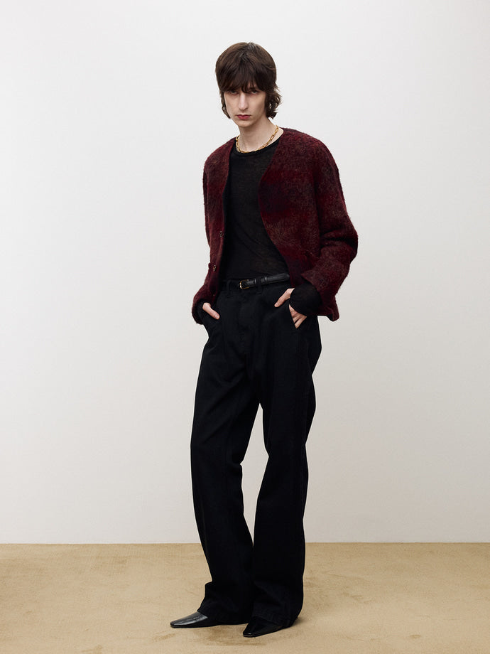 Tonywack - Mohair V-Neck Blouson (Italian Fabric) (Dark Red) product image 2 | TRAB K-Fashion Australia