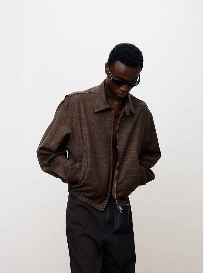 Tonywack - Checked Wool French Blouson (Pale Brown) product image 5 | TRAB K-Fashion Australia