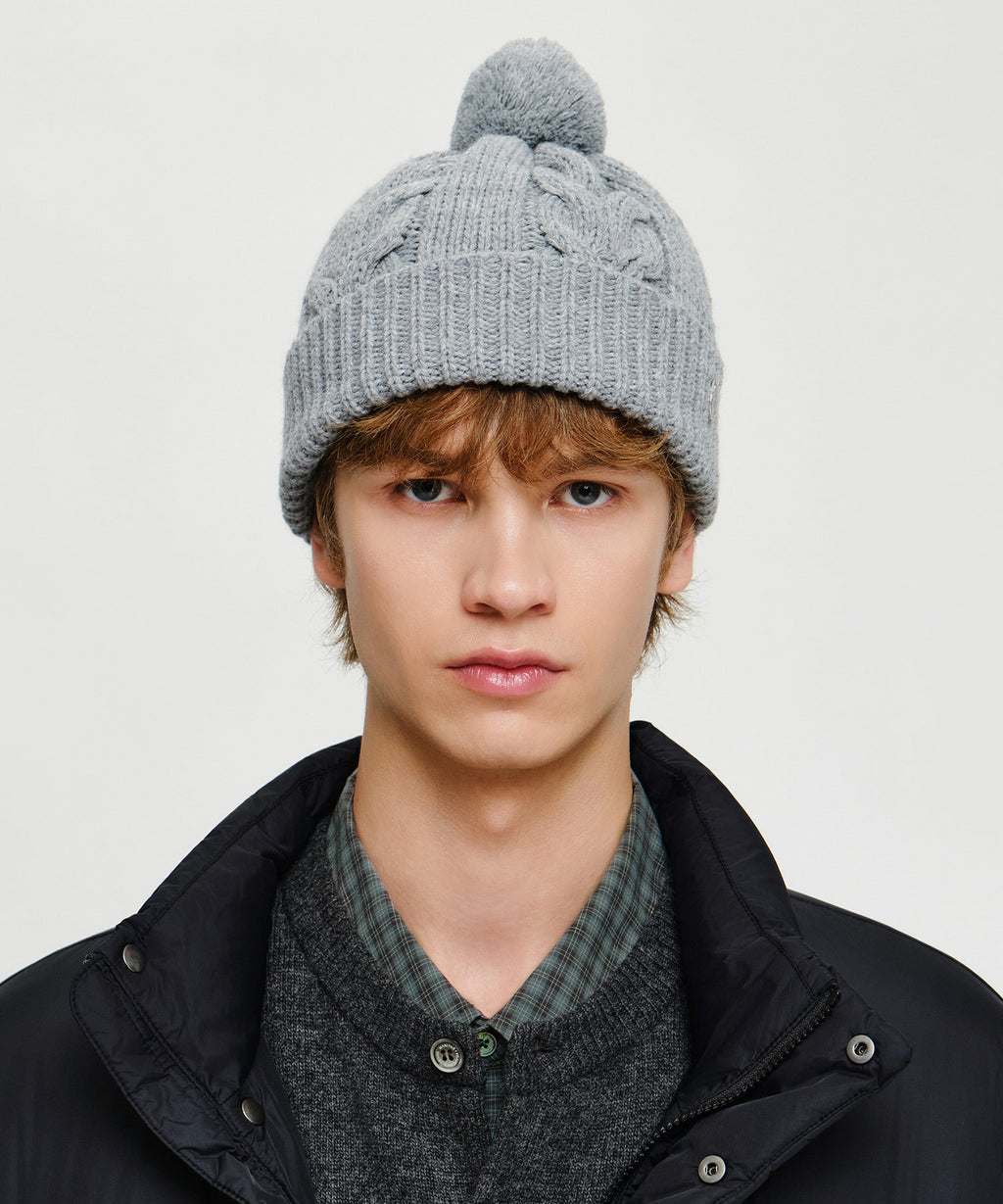 Marithe & Francois Girbaud - Cable Knit Beanie (Melange Gray) product image 5 | TRAB K-Fashion Australia