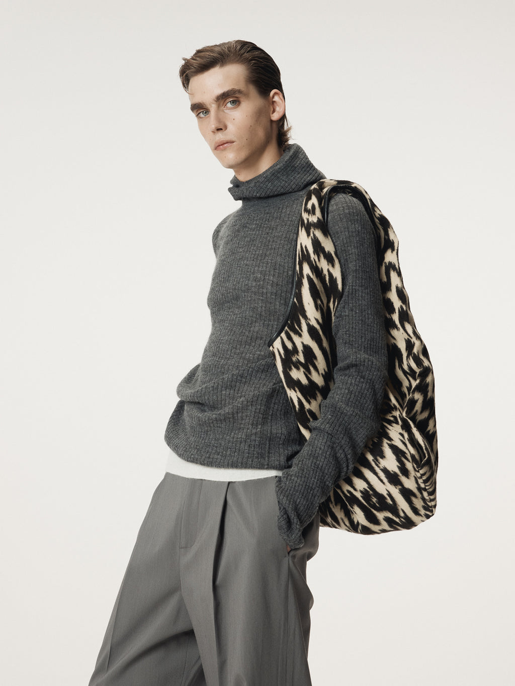 Recto - Slim Fit Balaclava Knit Top (Charcoal Grey) product image 5 | TRAB K-Fashion Australia