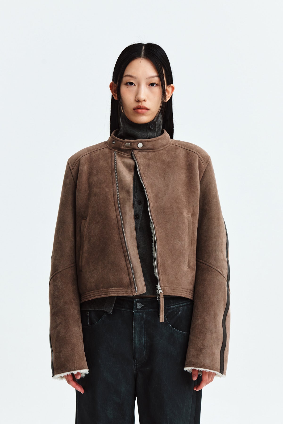 Matin Kim - Suede Racing Mustang Jumper (Brown) product image 11 | TRAB K-Fashion Australia