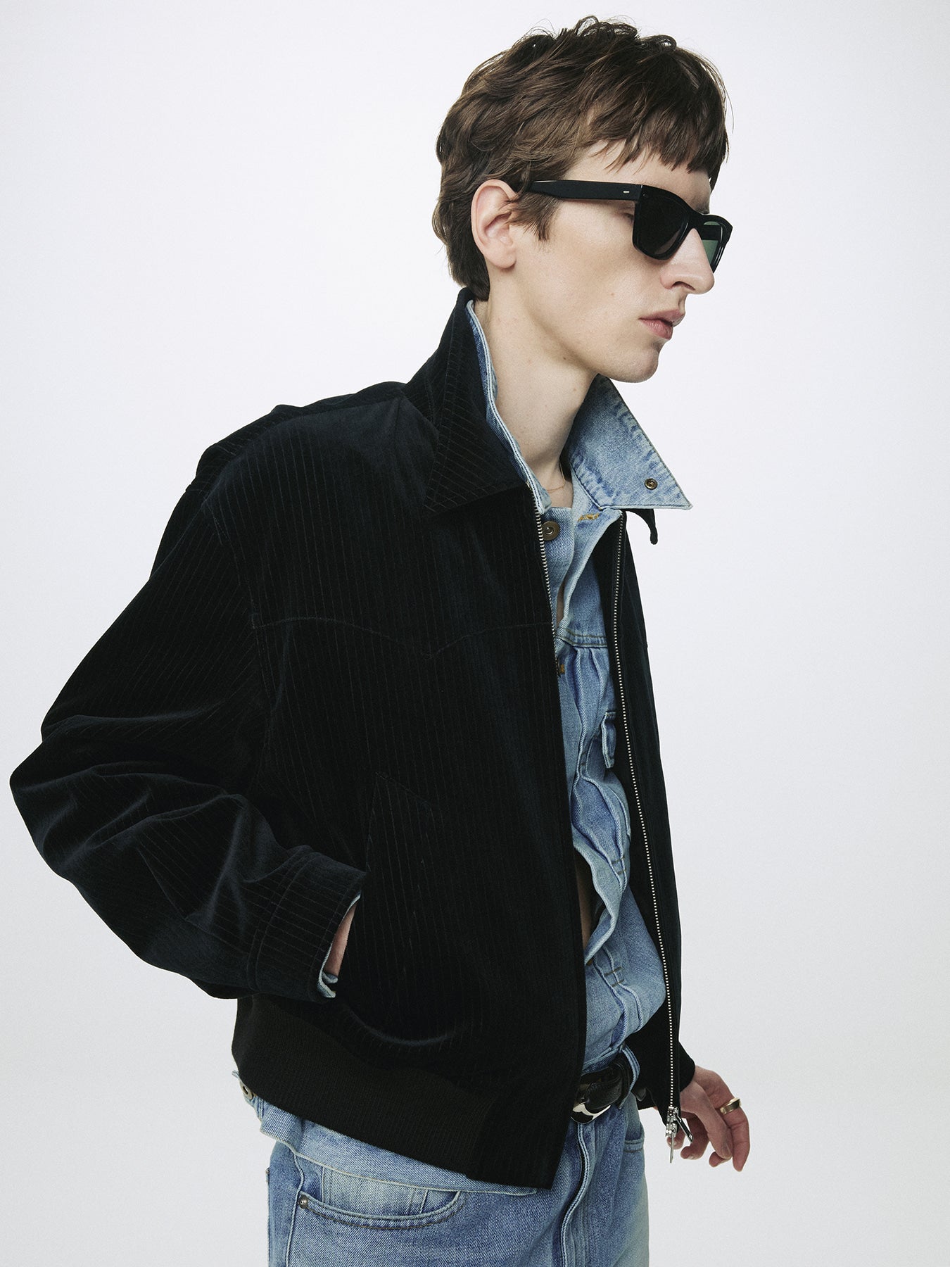 Tonywack - Ribbed Velvet Western Blouson (Black) product image 6 | TRAB K-Fashion Australia