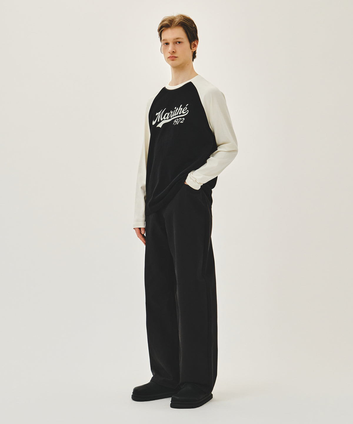 Marithe & Francois Girbaud - Curved Chino Pants (Black) product image 3 | TRAB K-Fashion Australia