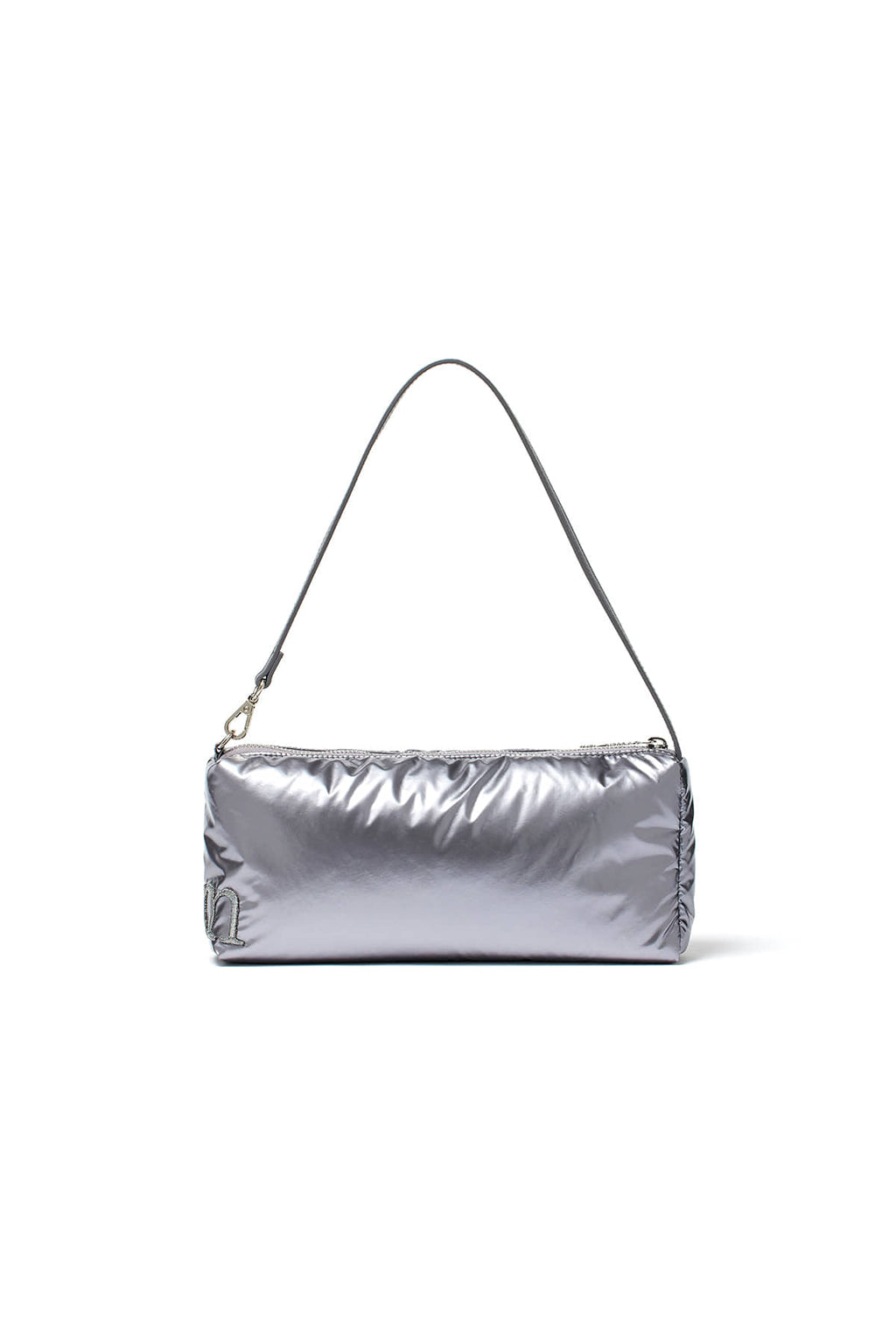 Matin Kim - Glossy Logo Stitch Mini Shoulder Bag (Silver) product image 4 | TRAB K-Fashion Australia