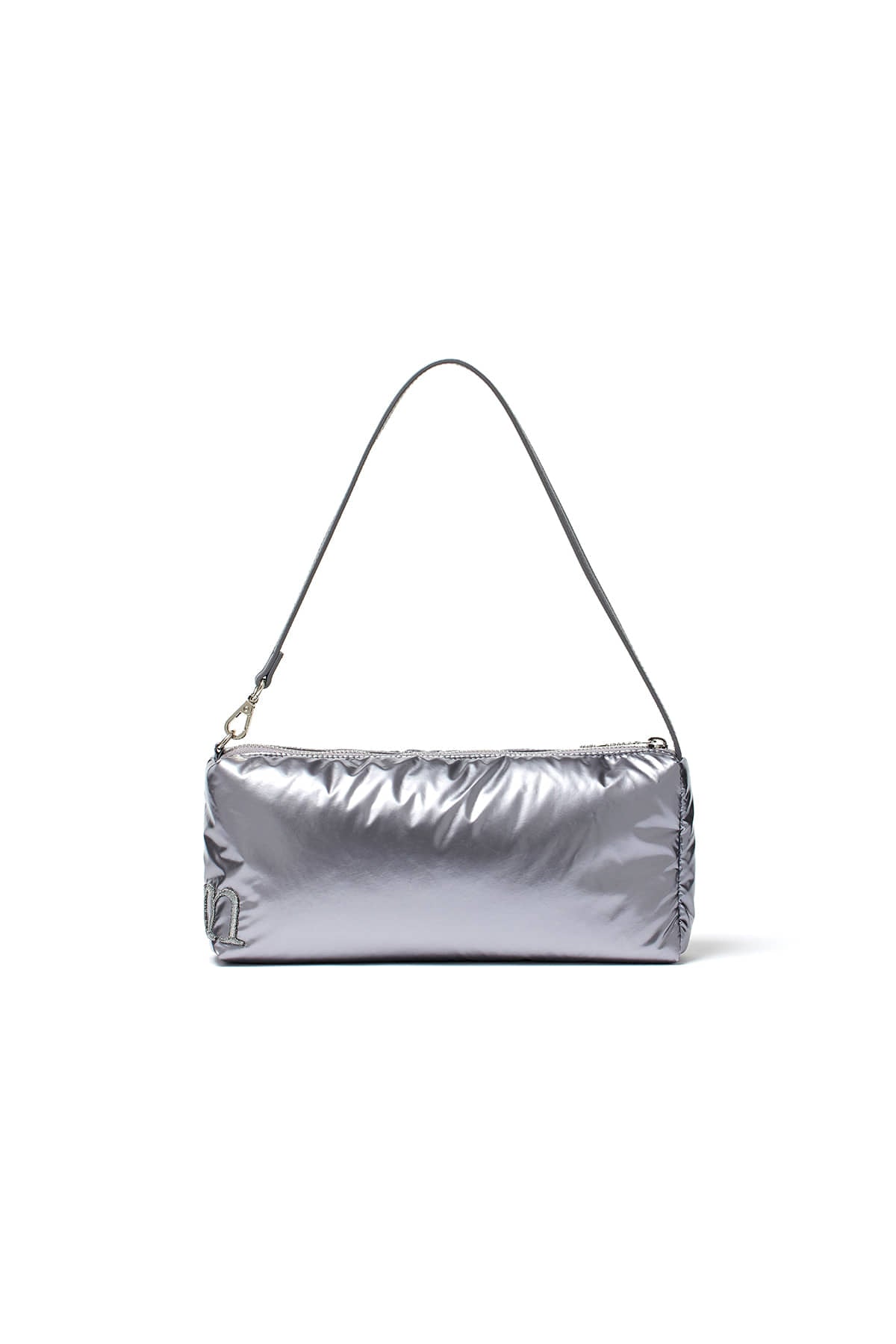 Matin Kim - Glossy Logo Stitch Mini Shoulder Bag (Silver) product image 4 | TRAB K-Fashion Australia