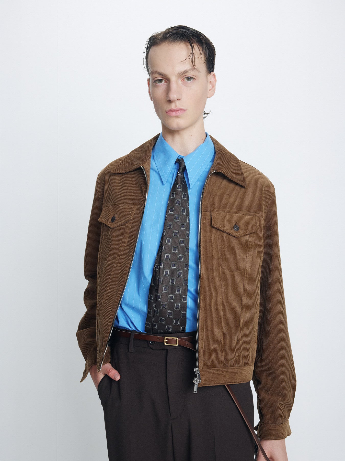 Tonywack - High Density Striped Cotton Shirt (Sky Cobalt) product image 3 | TRAB K-Fashion Australia