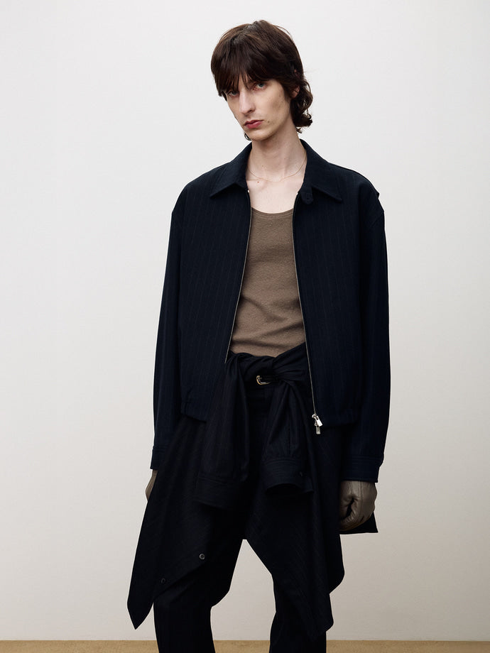 Tonywack - Virgin Wool French Blouson (Navy Stripe) product image 1 | TRAB K-Fashion Australia