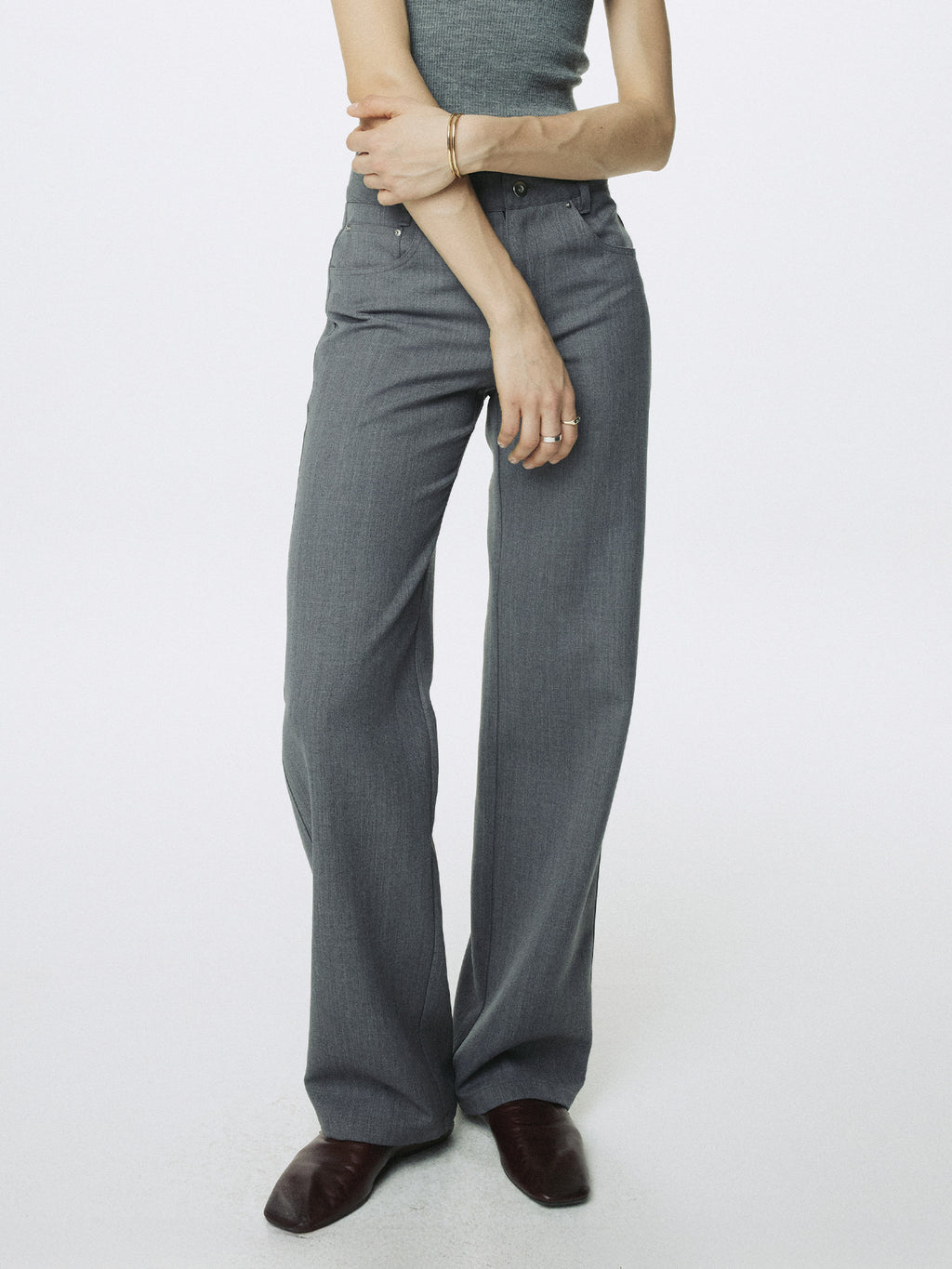 Tonywack - Wool 5 Pocket Straight Pants (Light Grey) product image 4 | TRAB K-Fashion Australia