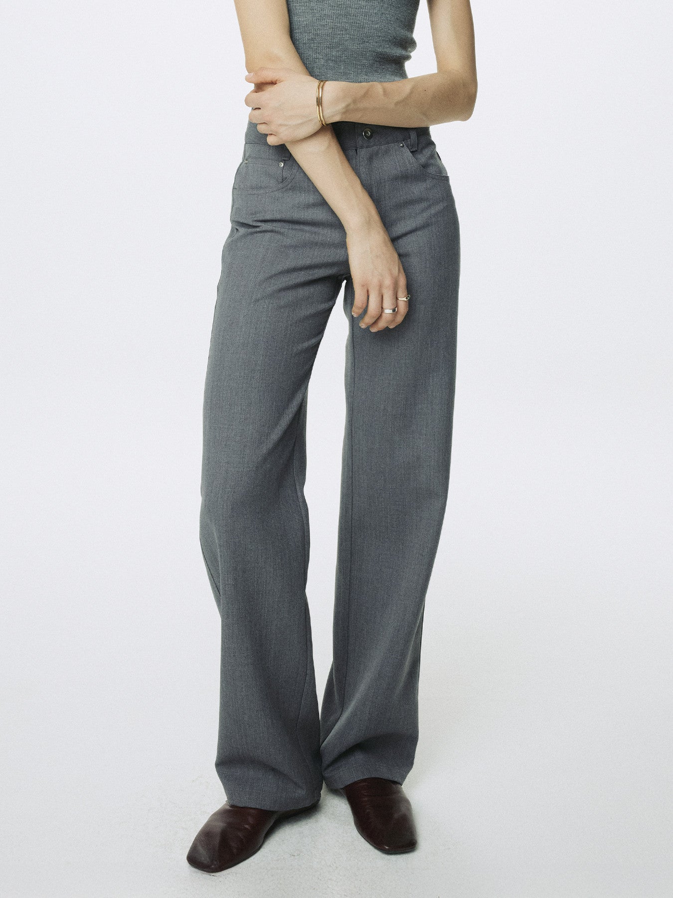 Tonywack - Wool 5 Pocket Straight Pants (Light Grey) product image 4 | TRAB K-Fashion Australia