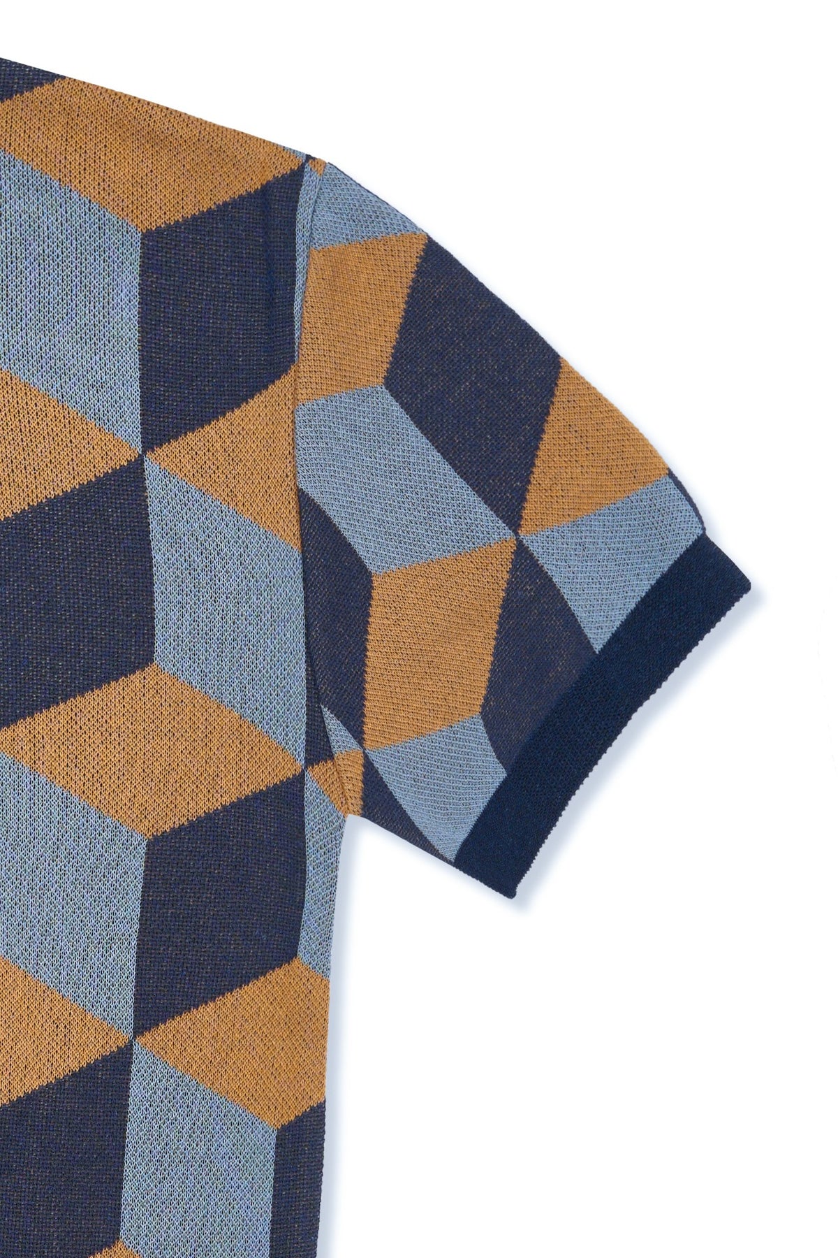 Ioedle - Infinite Grid Short Sleeve Knit (Navy) product image 1 | TRAB K-Fashion Australia