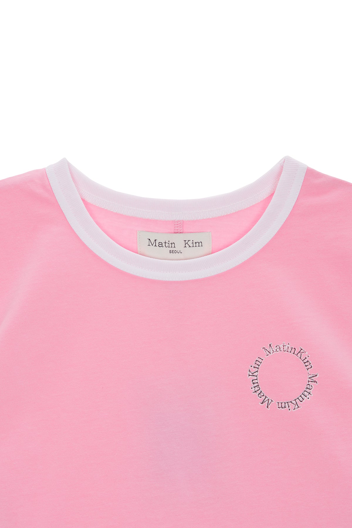 Matin Kim - Circle Logo Ringer Crop Top (Pink) product image 3 | TRAB K-Fashion Australia
