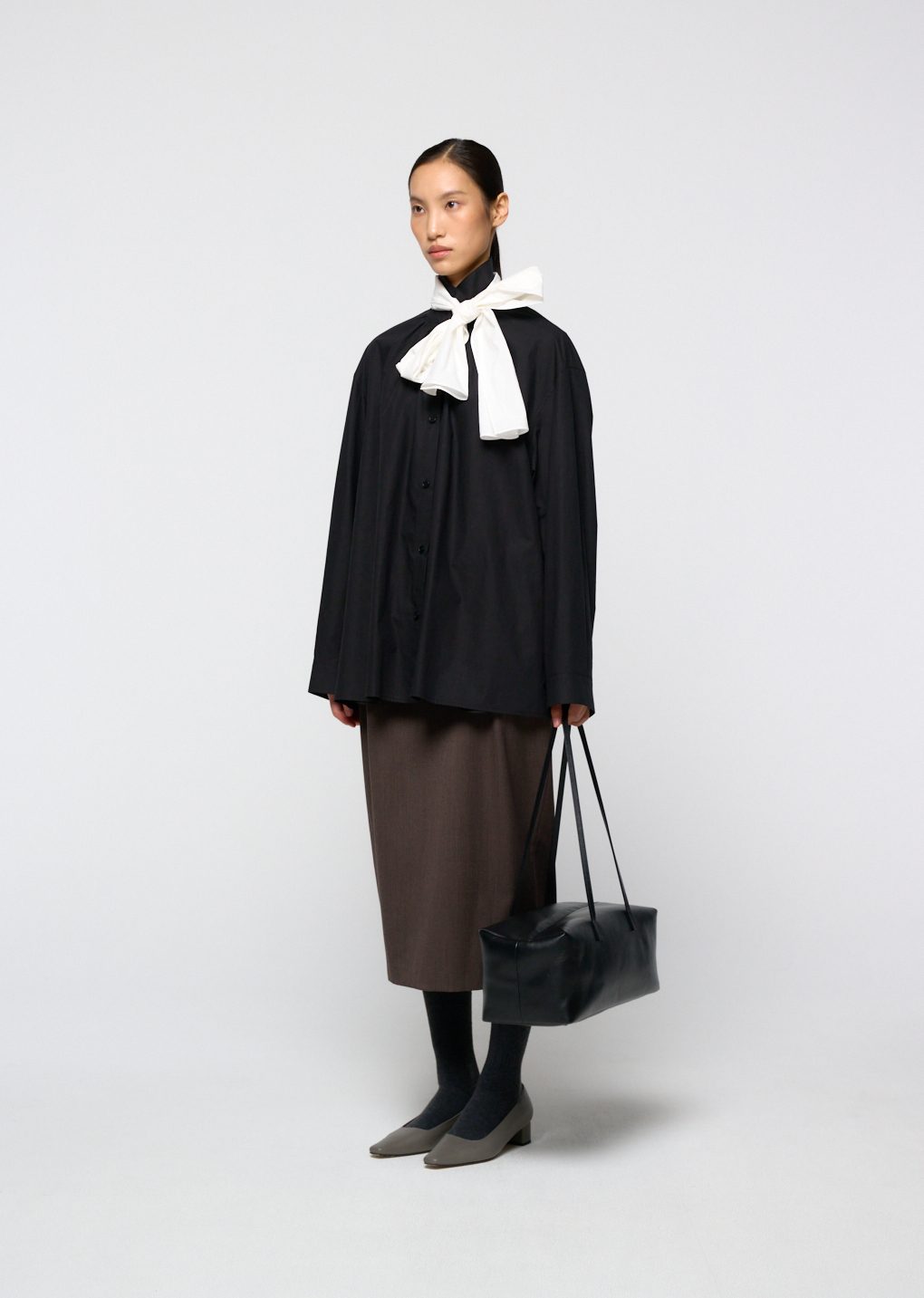 Amomento - Neck shirring shirt (Black) product image 3 | TRAB K-Fashion Australia