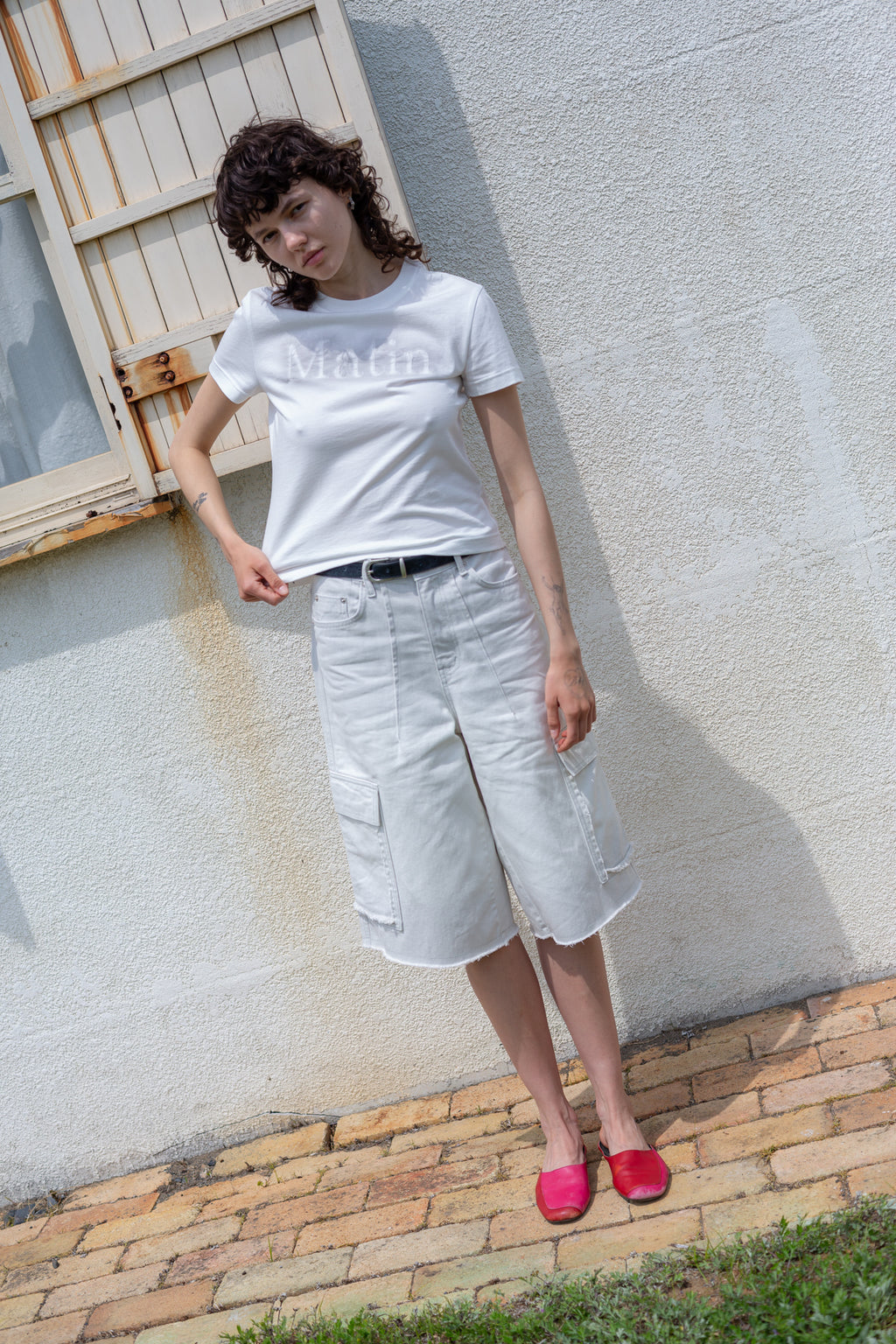 Matin Kim - Matin Shadow Typo Top (White) product image 7 | TRAB K-Fashion Australia