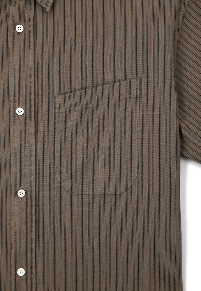 Art if acts - Garment Dyed Stripe Shirt (Brown) product image 9 | TRAB K-Fashion Australia