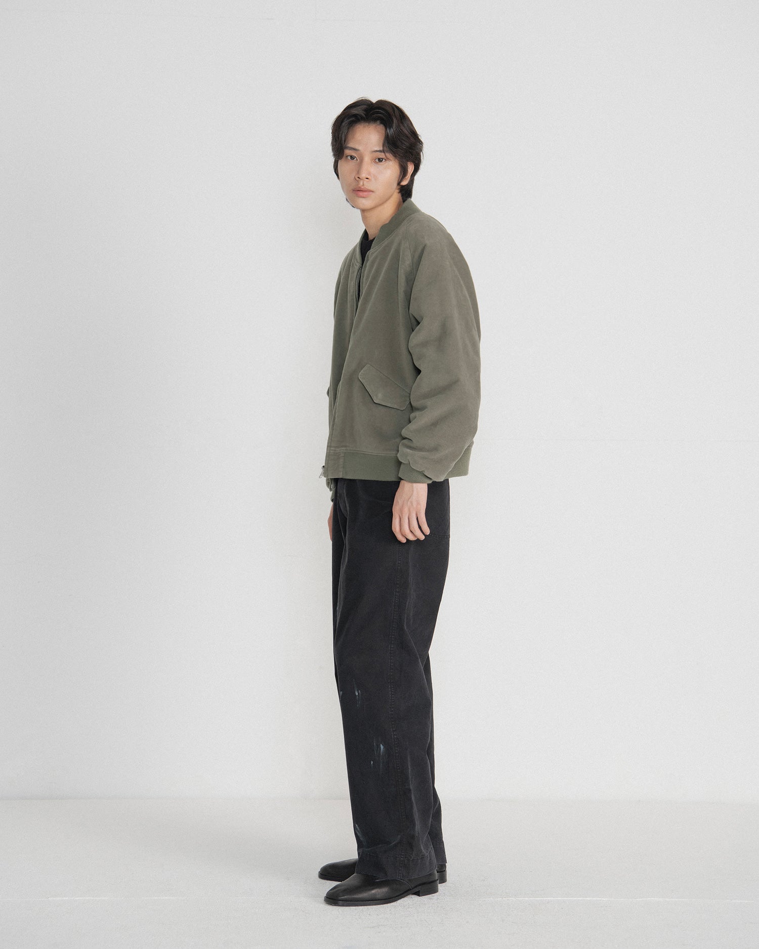 Brownyard - Reversible Moleskin Blouson (Olive Grey) product image 1 | TRAB K-Fashion Australia