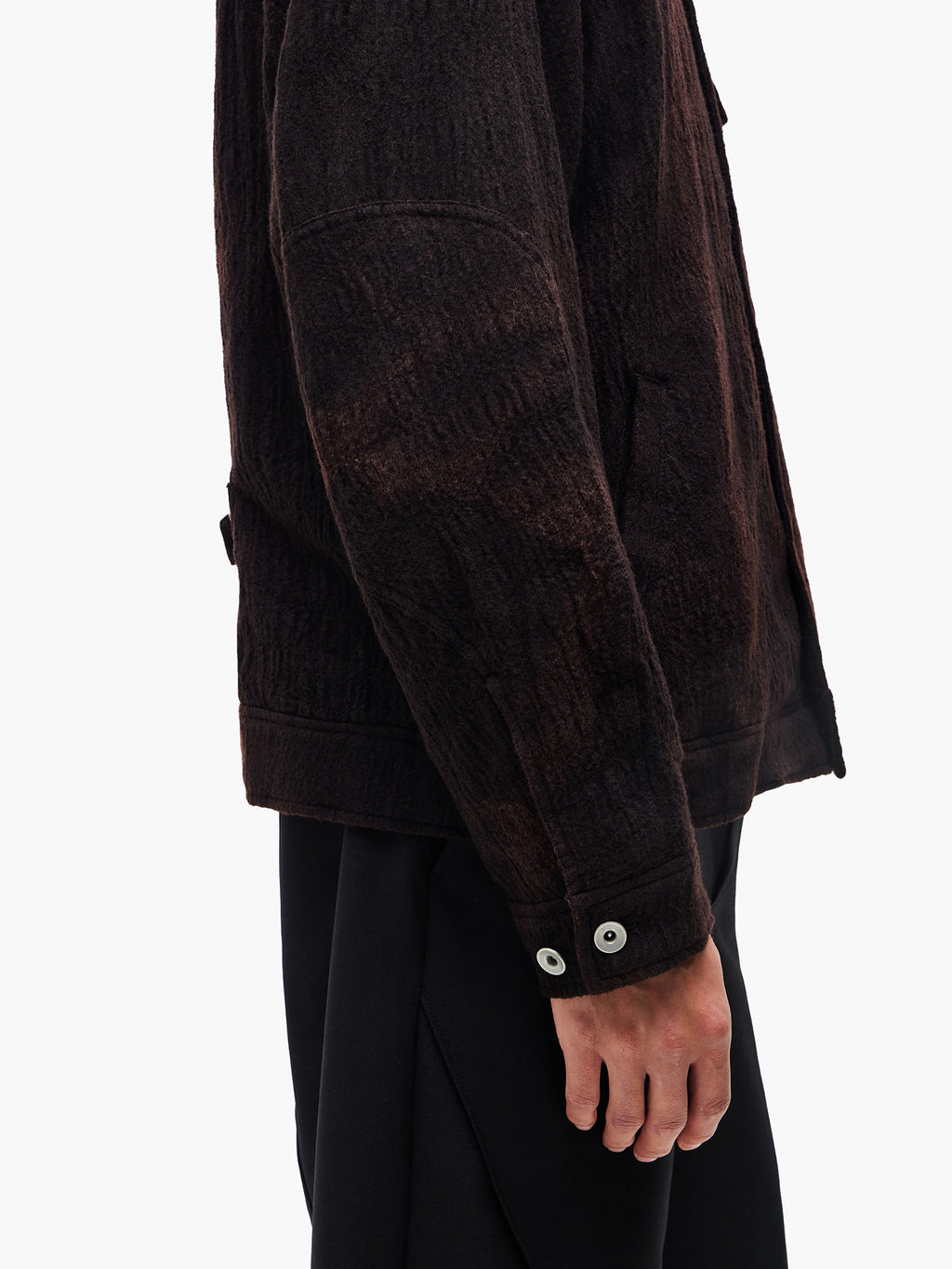Jiyong Kim - Sun-Bleached Wool Trucker Jacket (Black) product image 7 | TRAB K-Fashion Australia