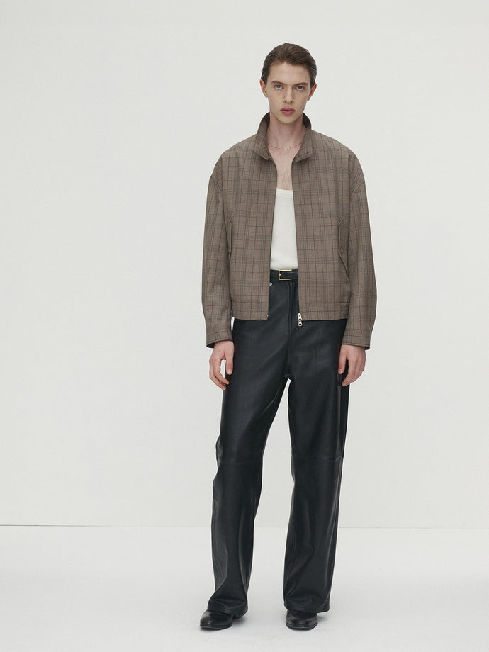 Tonywack - Checked Wool Harrington Jacket (Beige Check) product image 1 | TRAB K-Fashion Australia