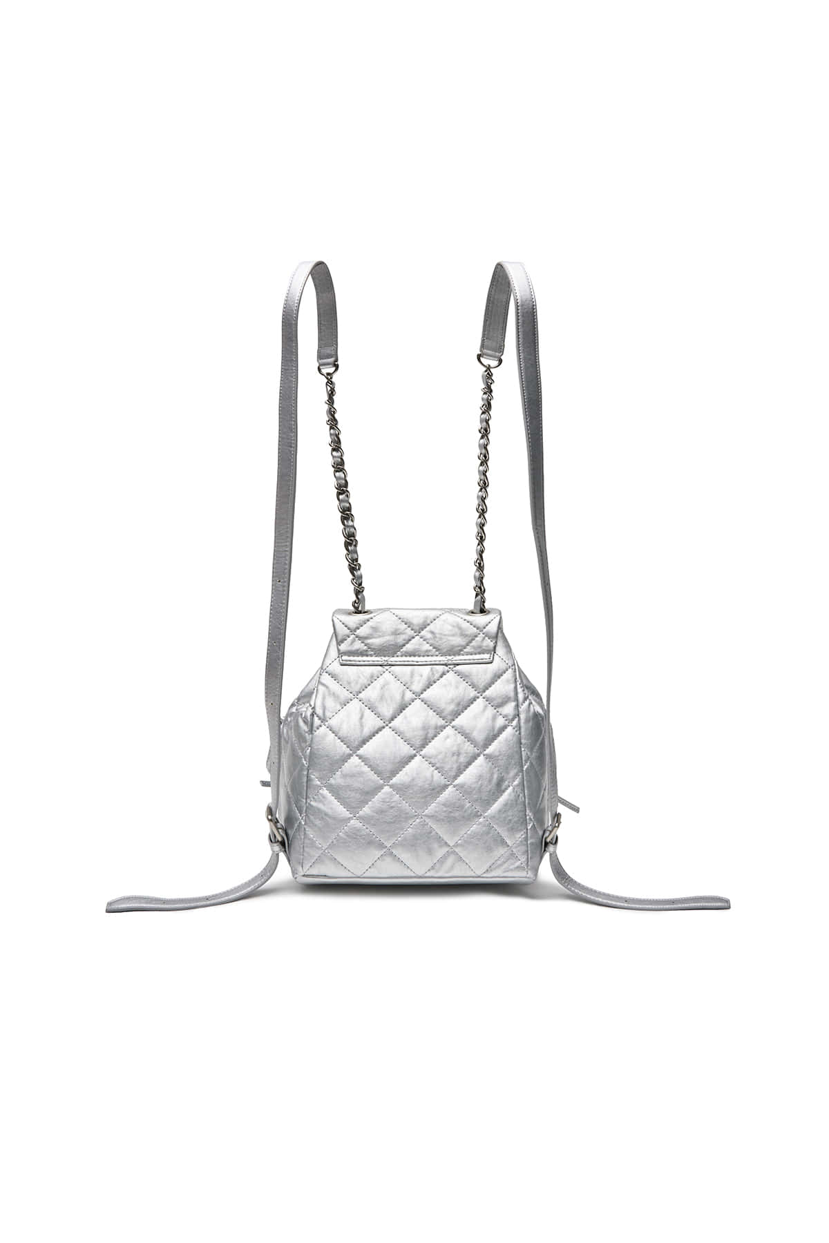 Matin Kim - Double Pocket Quilting Mini Backpack (Silver)