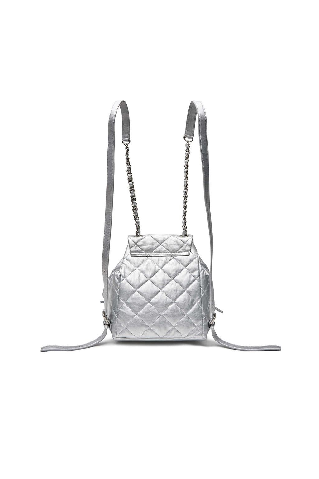 Matin Kim - Double Pocket Quilting Mini Backpack (Silver) product image 5 | TRAB K-Fashion Australia