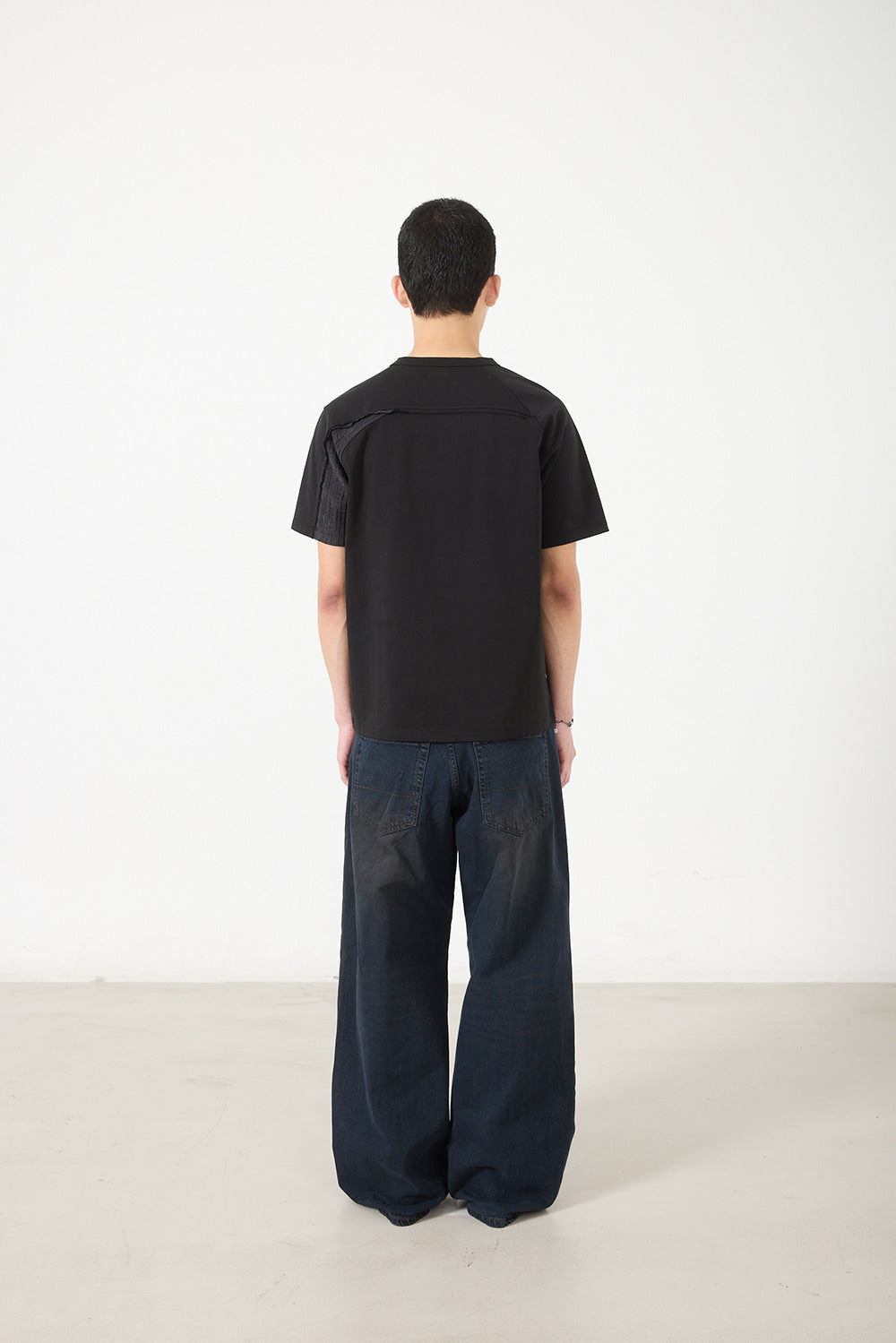Hatchingroom - Curved Henley Neck Tee (Black) product image 10 | TRAB K-Fashion Australia