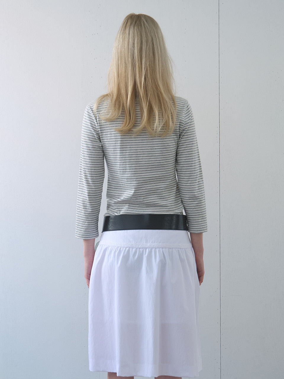 Kijun - Stripe Mid Sleeve Tee (Melange Grey) product image 3 | TRAB K-Fashion Australia
