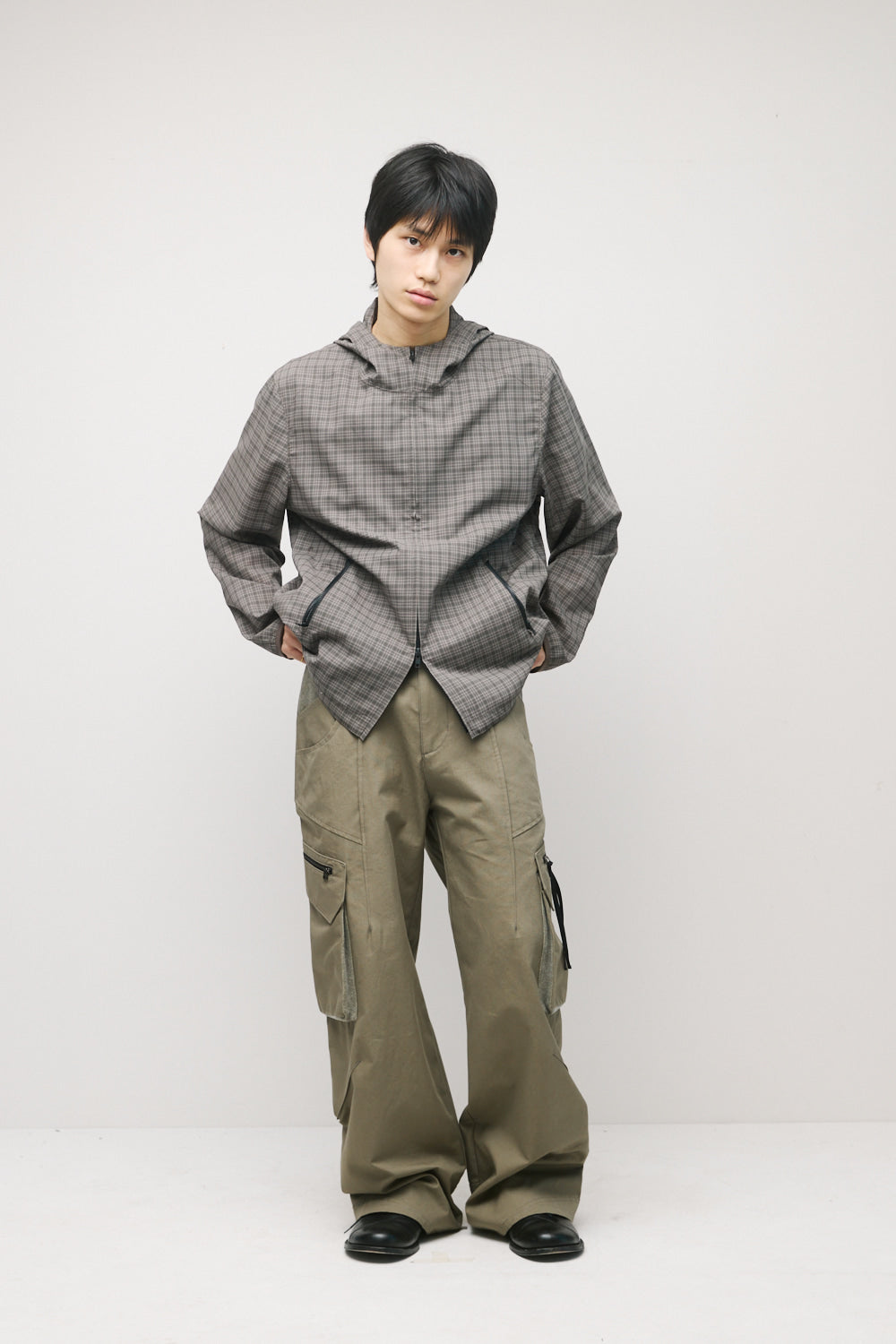 Hatchingroom - Vented Windbreaker Wool Check (Olive) product image 9 | TRAB K-Fashion Australia