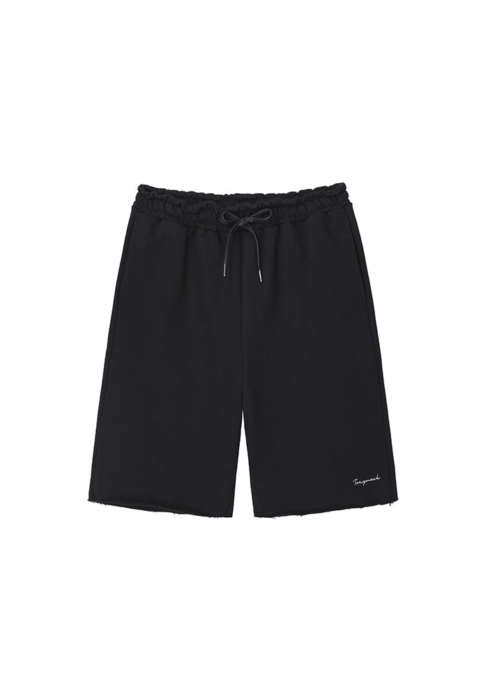 Tonywack - Heavyweight Brushed-Jersey Logo Embroidered Shorts (Black) product image 7 | TRAB K-Fashion Australia