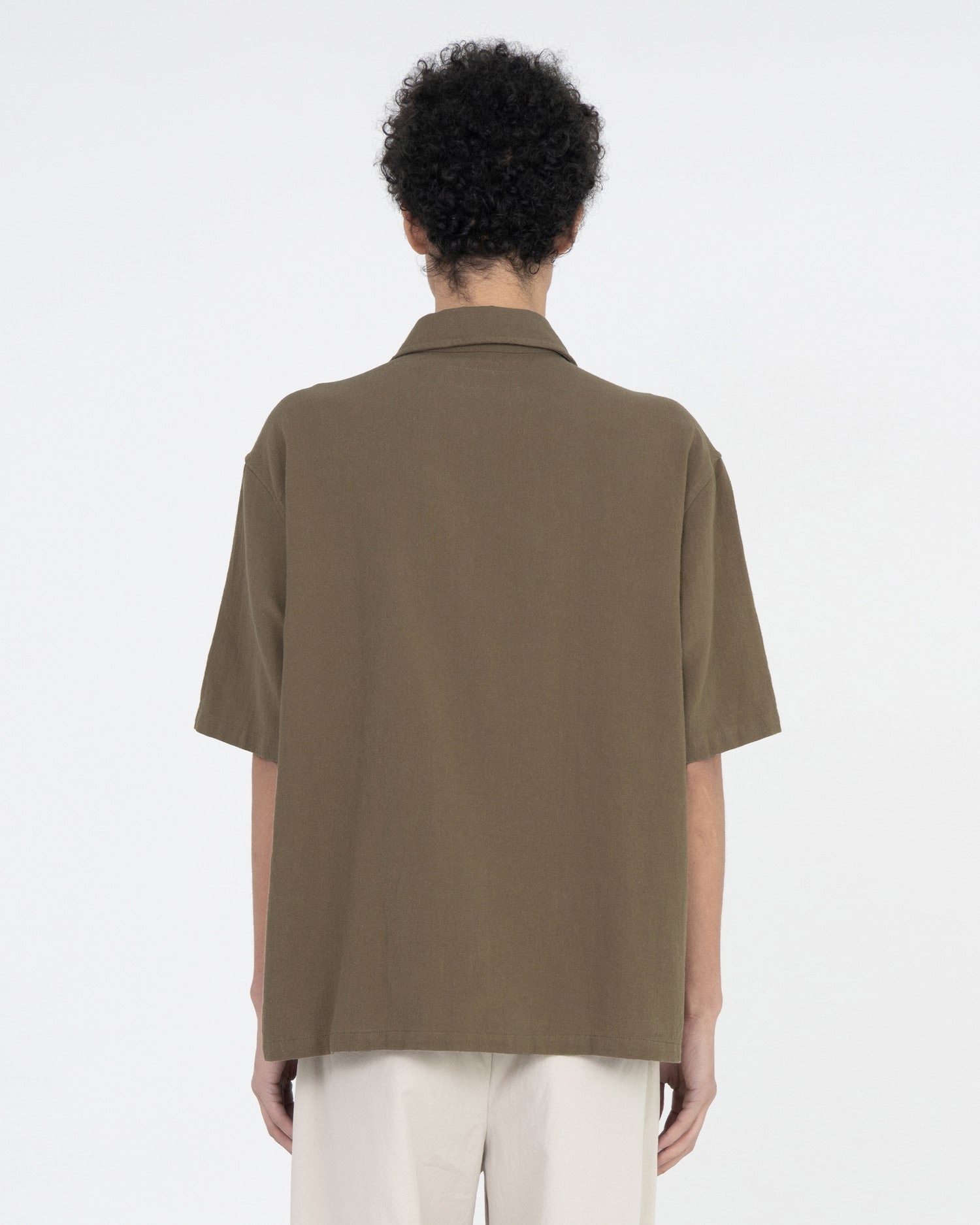 Brownyard - Open Collar Half Shirt (Mocha) product image 2 | TRAB K-Fashion Australia