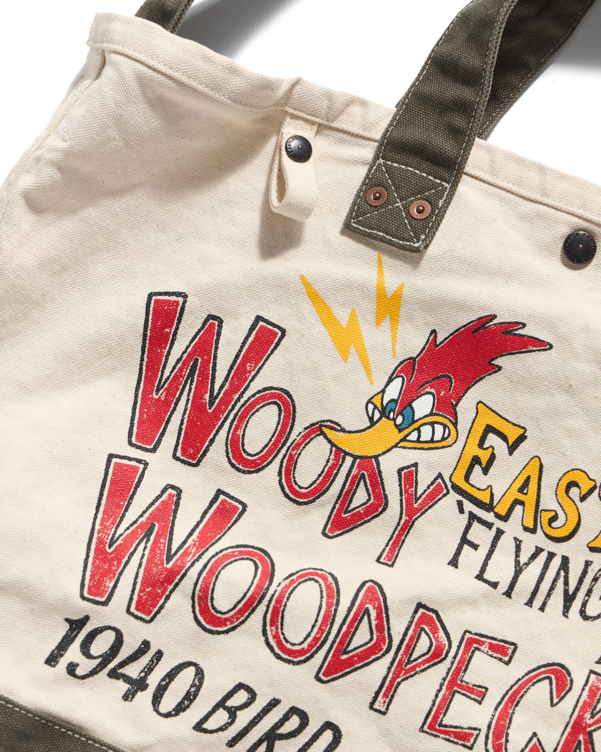 Eastlogue - Woody Woodpecker Tote Bag (Ecru & Olive) product image 3 | TRAB K-Fashion Australia