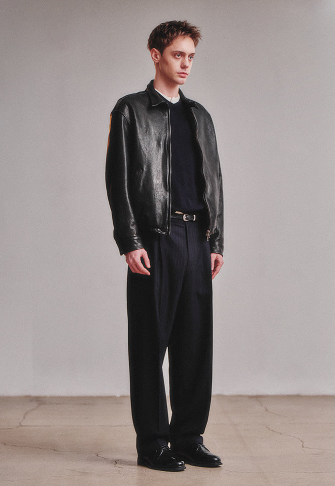 Art if acts - Washed Vegetable Leather Swing Jacket (Black) product image 5 | TRAB K-Fashion Australia