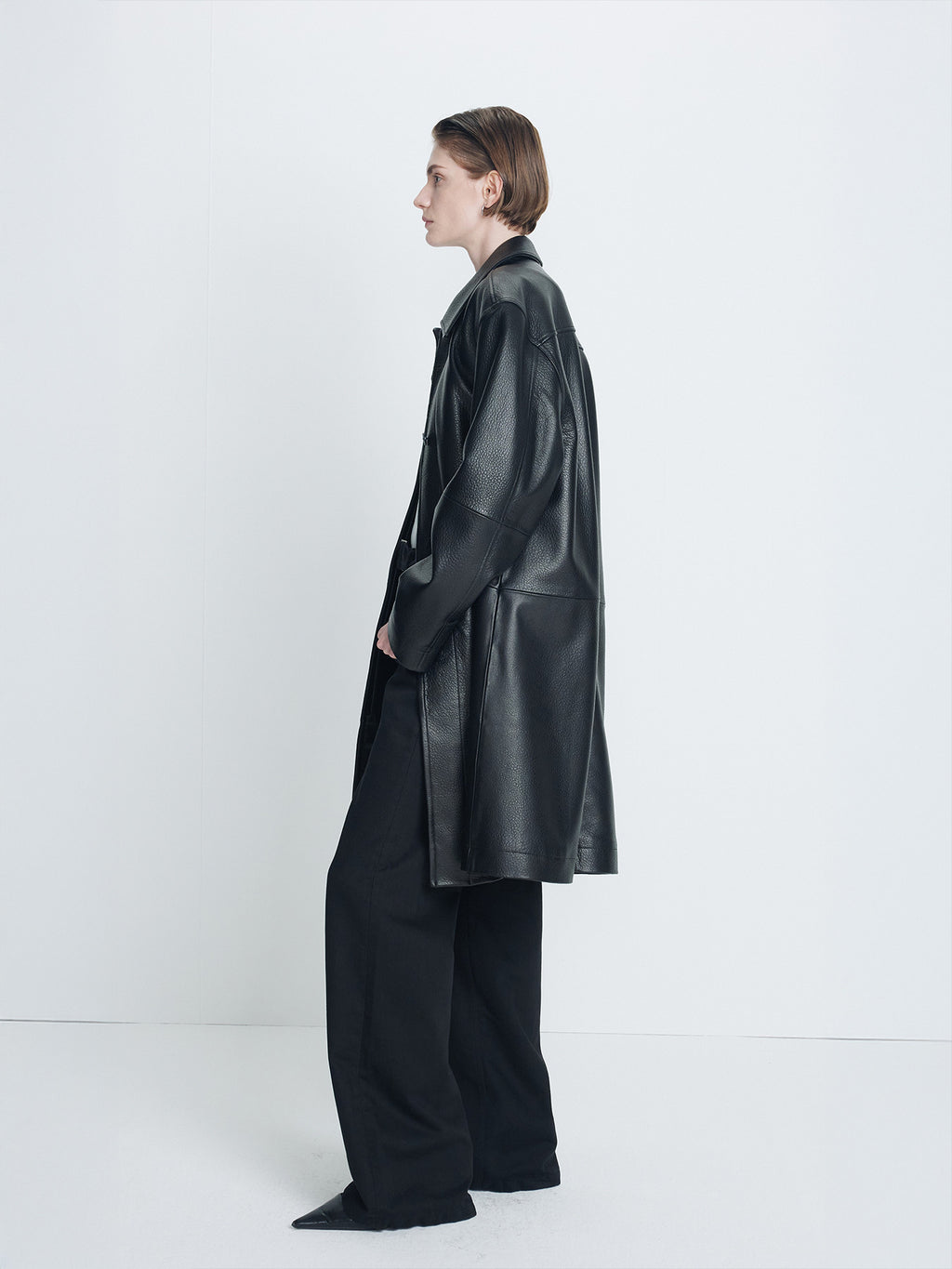 Tonywack - Half Leather Coat (Black) product image 2 | TRAB K-Fashion Australia